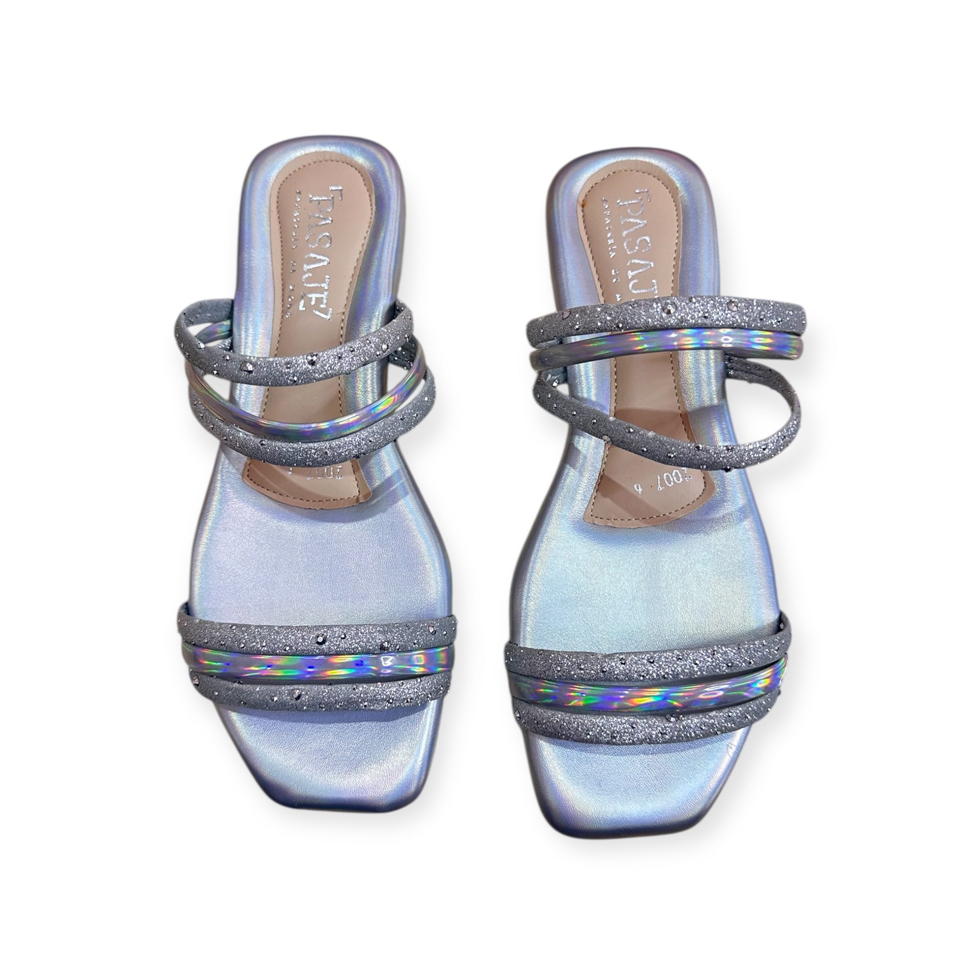 SANDALIA TIRAS PLATA